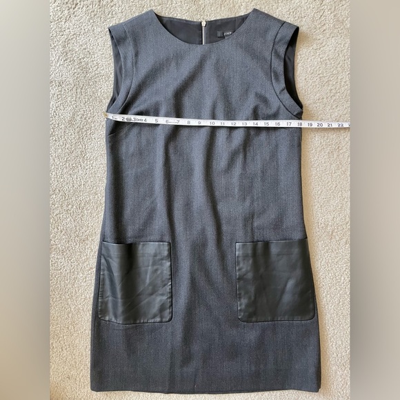 J.Crew sleeveless dress. Faux leather pockets. Dark grey size 8 - Picture 9 of 15